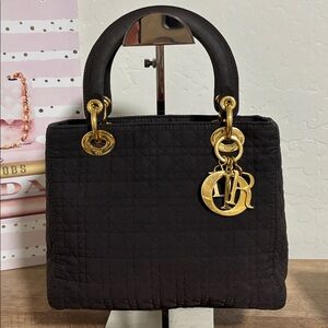 Lady Dior - Quilted Vintage Handbag with Gold Accents